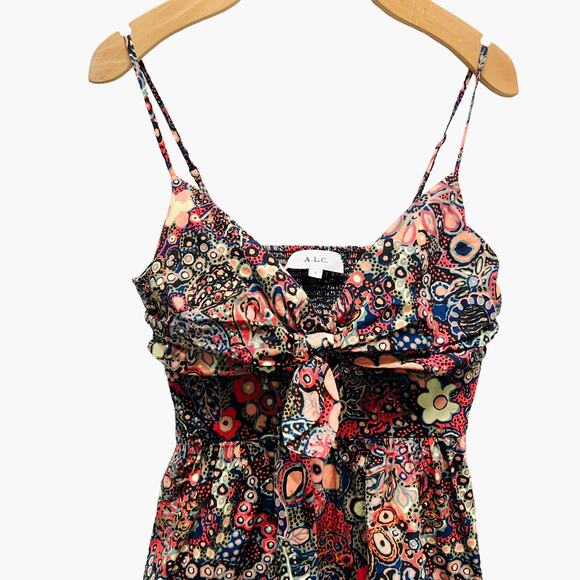 A.L.C. Women's Dani Floral Cotton Mini Dress Size 0 - Picture 5 of 12